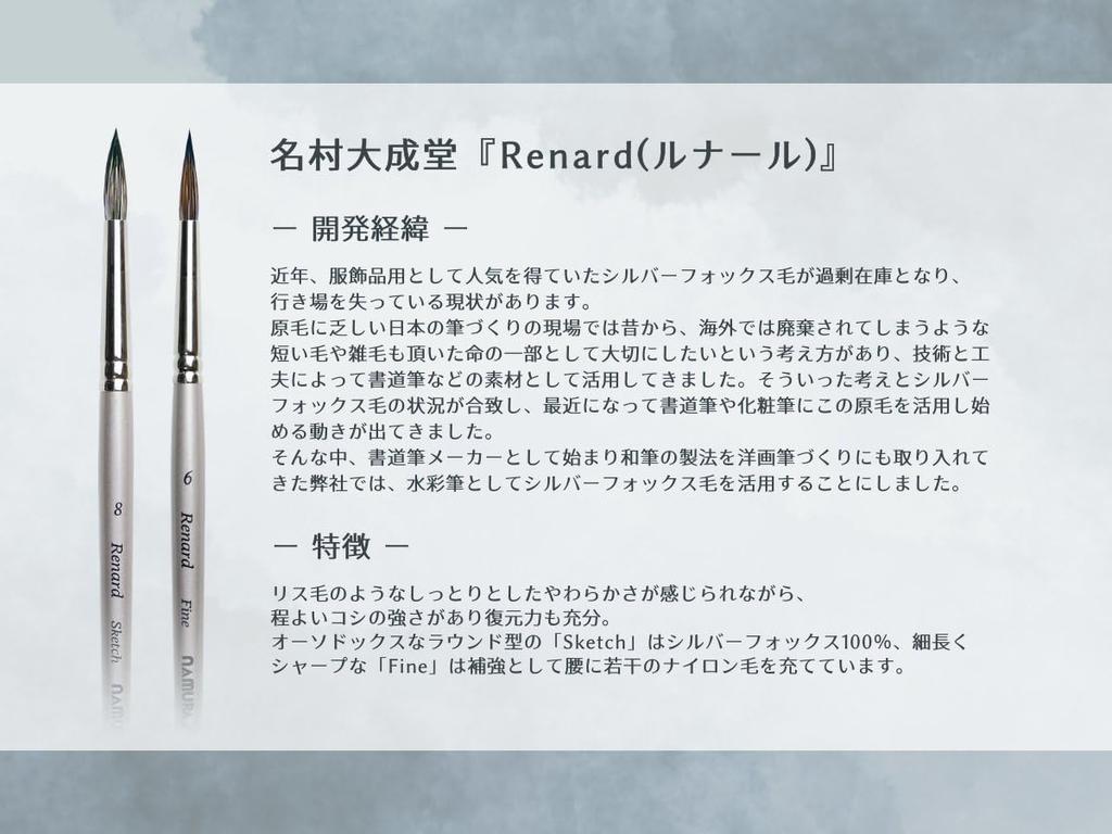Namurataiseidou Watercolor Brush Renard No. 4 Sketch
