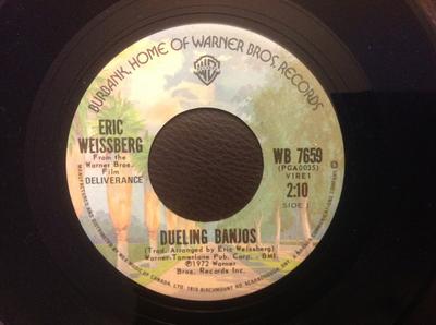 7inch Record ERIC WEISSBERG - Dueling Banjos WB7659 Warner Bros. Re 1972 Canada Country/Folk Used