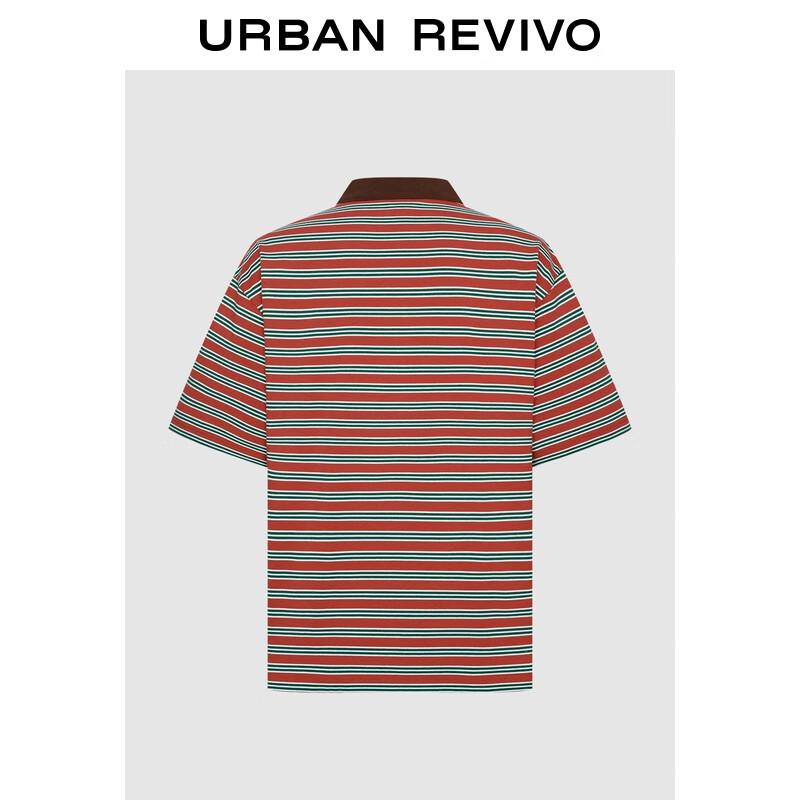 UR Men's Retro Color Block Stripe Polo Shirt