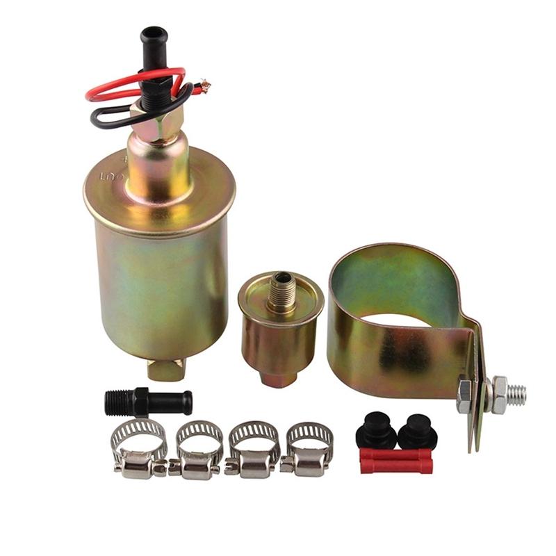 

E8012S 12V Low Pressure Inline Transfer Diesel Fuel Pump 5-9 PSI for Carburetor Engine E8012S FD0002 P60430, EP12S
