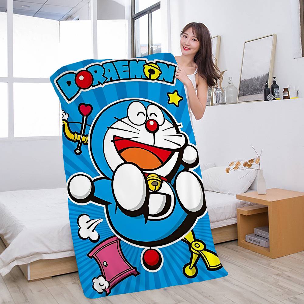 Funny Cartoon D-Doraemones Movie Microfiber Printed Beach Towel Mountain Climbing Yoga Beach Swimming Running Absorbent Towel