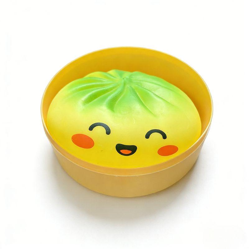 Squishy Bao Bun Fidget Transparent Glitter Dumpling Stress Relief Toy Slow Rising Steamer Box Squishy For Kids Trending Gift