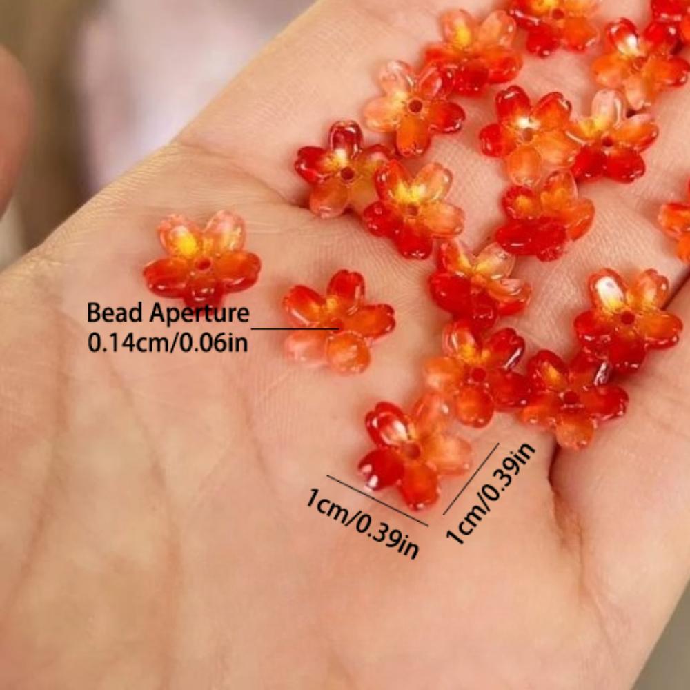 100pcs Transparent Oriental Cherry Beads Gradient Color Jewelry Making Material DIY Accessories