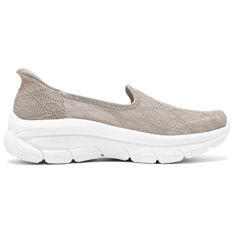 Skechers Modern DLux Leisure Slip-Ins Comfortable Versatile Durable Low-Top Casual Shoes Women Sneaker Gray Brown 159287-TPE