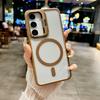 Solid Color Transparent Camera Len Stand Magnetic Charge Bumper Phone Case For Samsung Galaxy S25 Ultra S24 FE S23 Plus Soft Silicone Protection Cover