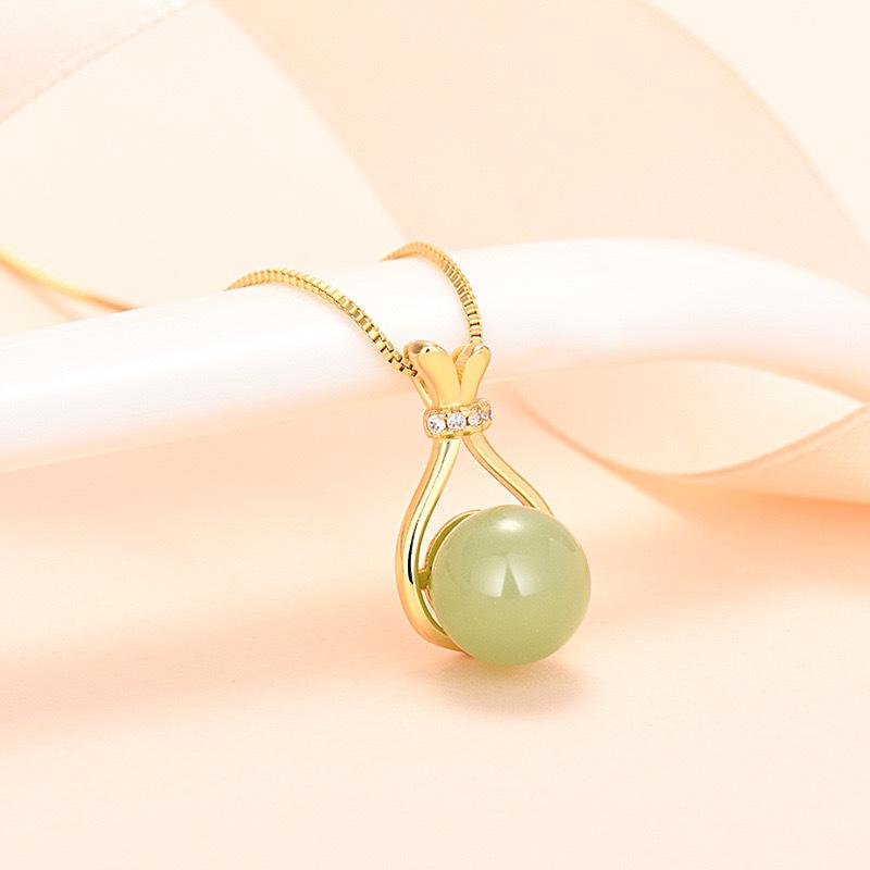 Lucky Bag Necklace Women'S Imitation Freshwater White Pearl Pendant Ins Wind Niche Light Luxury Versatile Design Collarbone Chain Quality