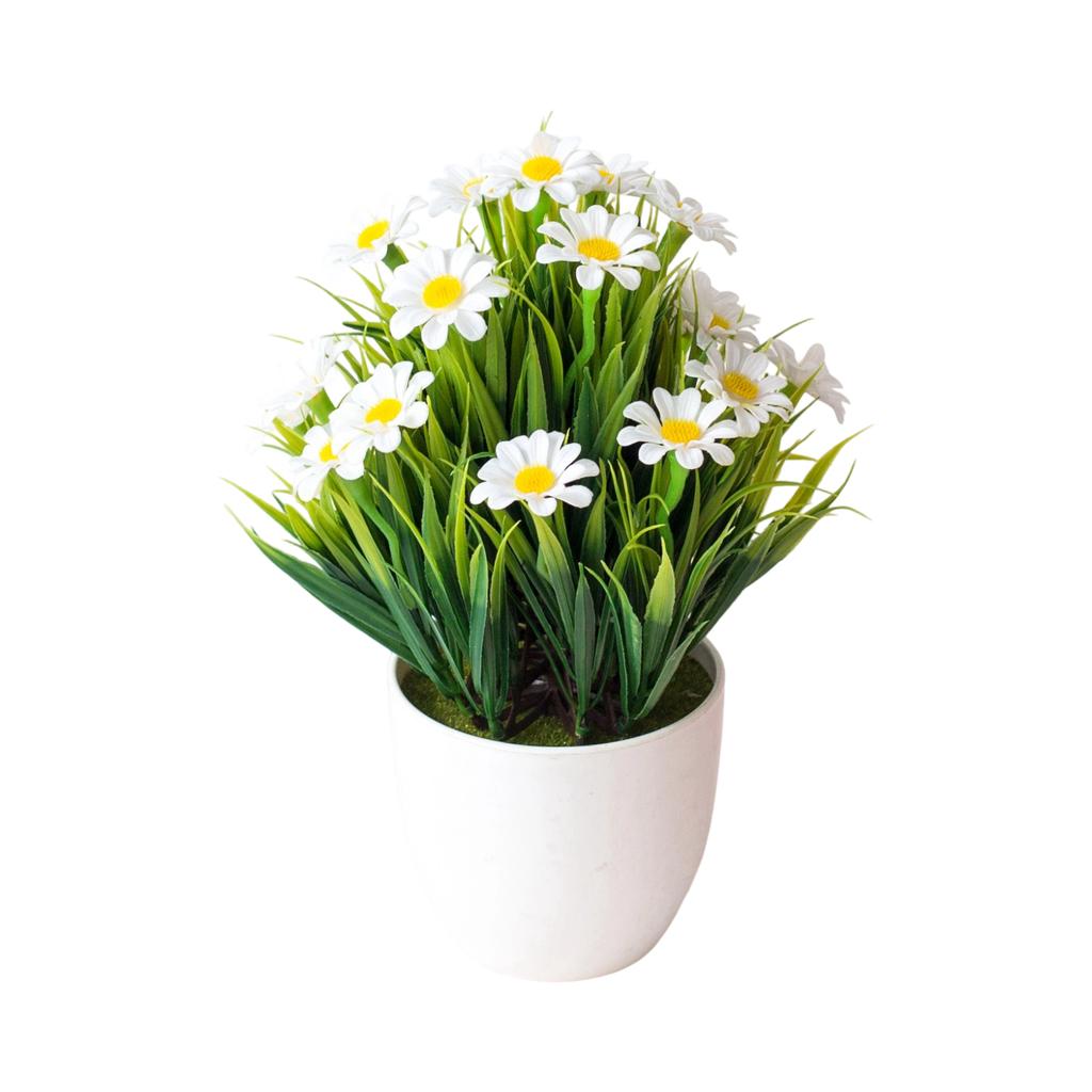 Spring Grass Chrysanthemum Artificial Flower Potted Set Home Simulation Green Plant Decoration Ornaments