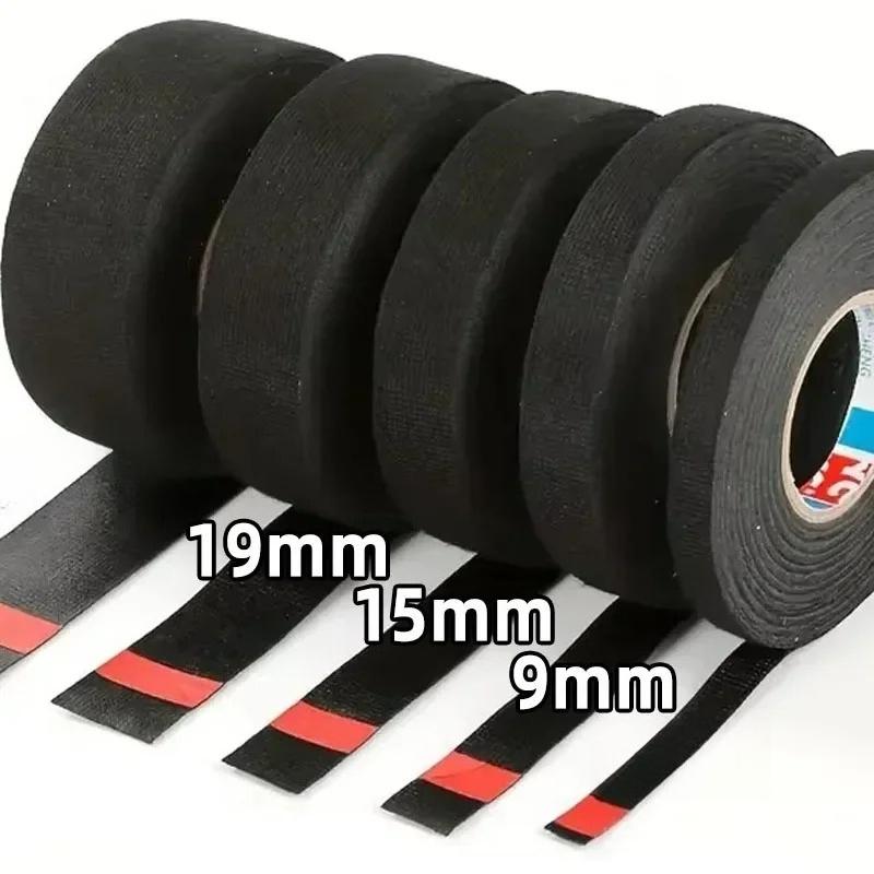 Black Waterproof Fabric Cloth Electrical Tape Heat Resistant Insulation Tape for Auto Wiring Harness Cable Wrap Repair