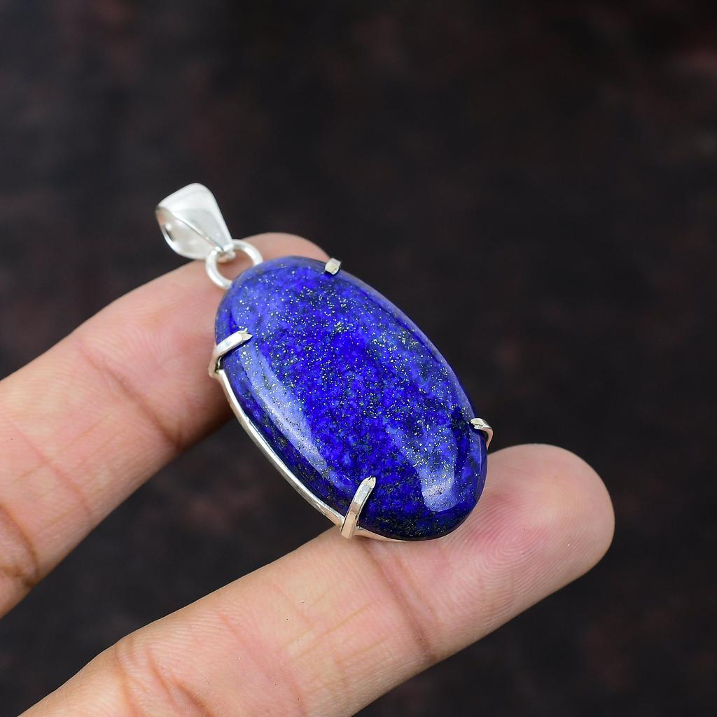 Lapis Lazuli Pendant Handmade Boho Style Jewelry 925 Sterling Silver Pendant A One Quality Gemstone Pendant Gift For Friend Designer Pendant