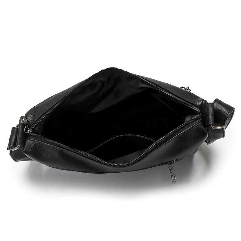 Einfarbige Damen Crossbody-Tasche mit geripptem Panel und Nieten-Details Elegante Kunstleder-Umhängetasche für den täglichen Gebrauch