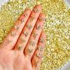 Acessórios para Nail Art Liga Mini Laço Fita Dourada Liga K Branca Decoração de Unha Simples Gravata Borboleta 3D