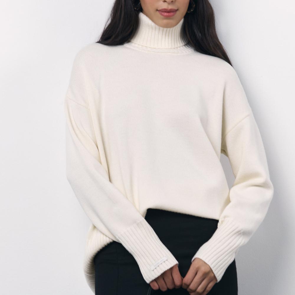 IHUASU Женский модный повседневный однотонный осенне-зимний свитер с длинным рукавом — фото 13