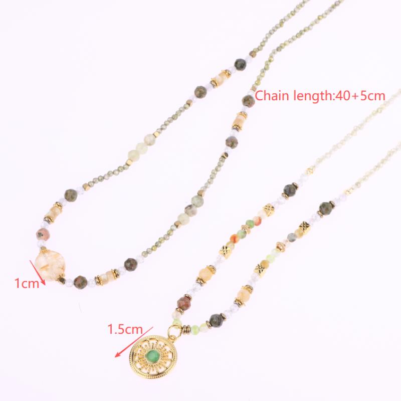 Small Fresh Natural Stone Bead Necklace Jewelry Women'S Stacked Clavicle Chain Trendy Accessories For Young Girls