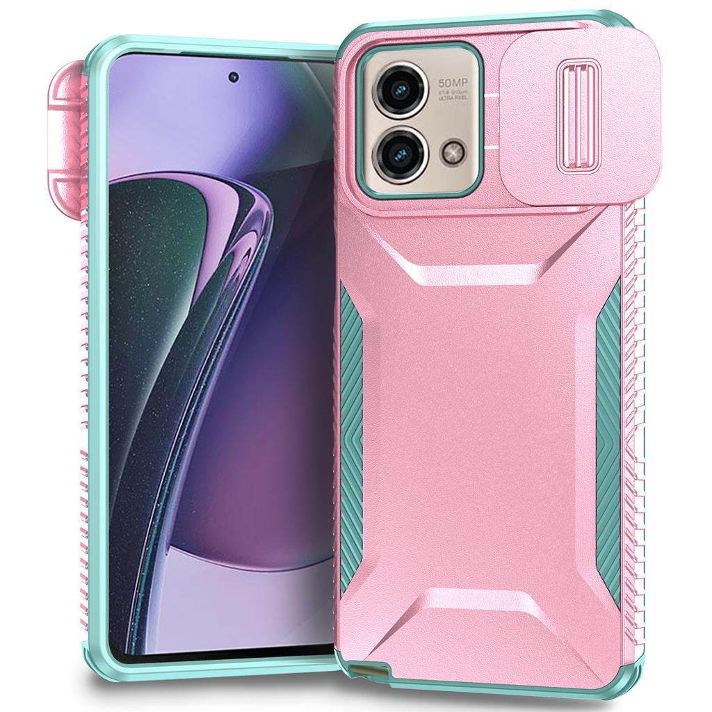 For Motorola Moto G Stylus 5G (2023) Case with Slide Camera Cover TPU+PC Phone Back Shell