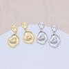 Geometric Irregular Concave-Convex Earrings: Simple, Fashionable Studs with S925 Silver Needle and Real Gold Color Retention
