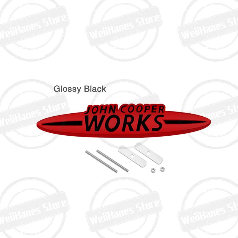 

Metal For John Cooper Works Mini Cooper S JCW R56 R57 Countryman Clubman Paceman Grille Sticker Car Rear Trunk Body Emblem Badge 135mmx24mm