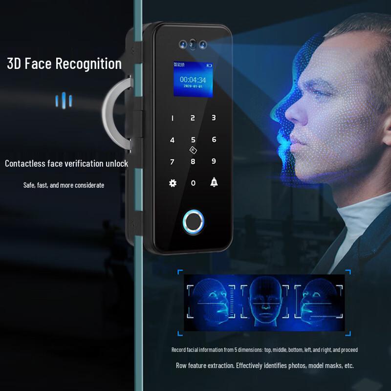 

JY Smart Face Recognition Glass Door Lock