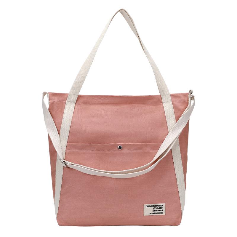 Spring Bag Canvas Bag Retro Washed Cloth Bag Bucket Bag Large Capacity Shoulder Bag