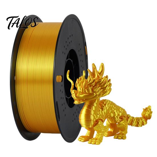 High Precision Filament Silk PLA 3D Printer Filament, 1.75mm 1kg Spool for Supply FDM Printers, Shiny Metallic DIY Ornaments and Models Smooth Finish