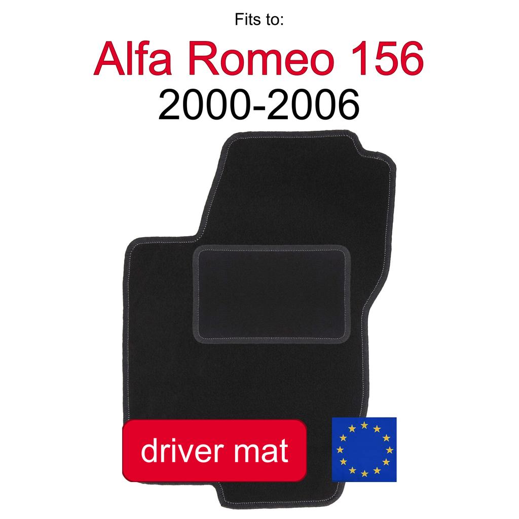 Velour Driver Floor Mat For: Alfa Romeo 156 Sedan, Kombi, Estate (2000-2006)