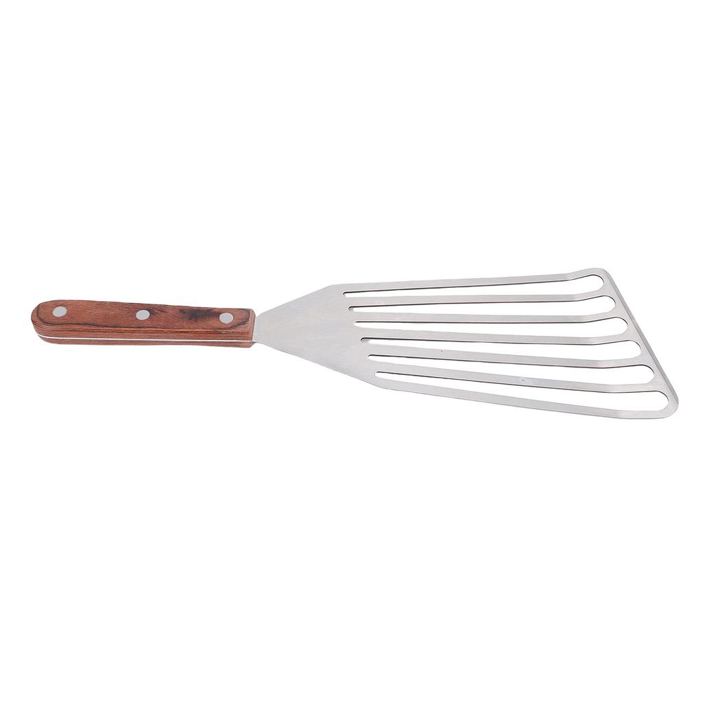 Fish Spatula Stainless Steel for Cooking with Wood Handle Multifunctional Barbecue Turner