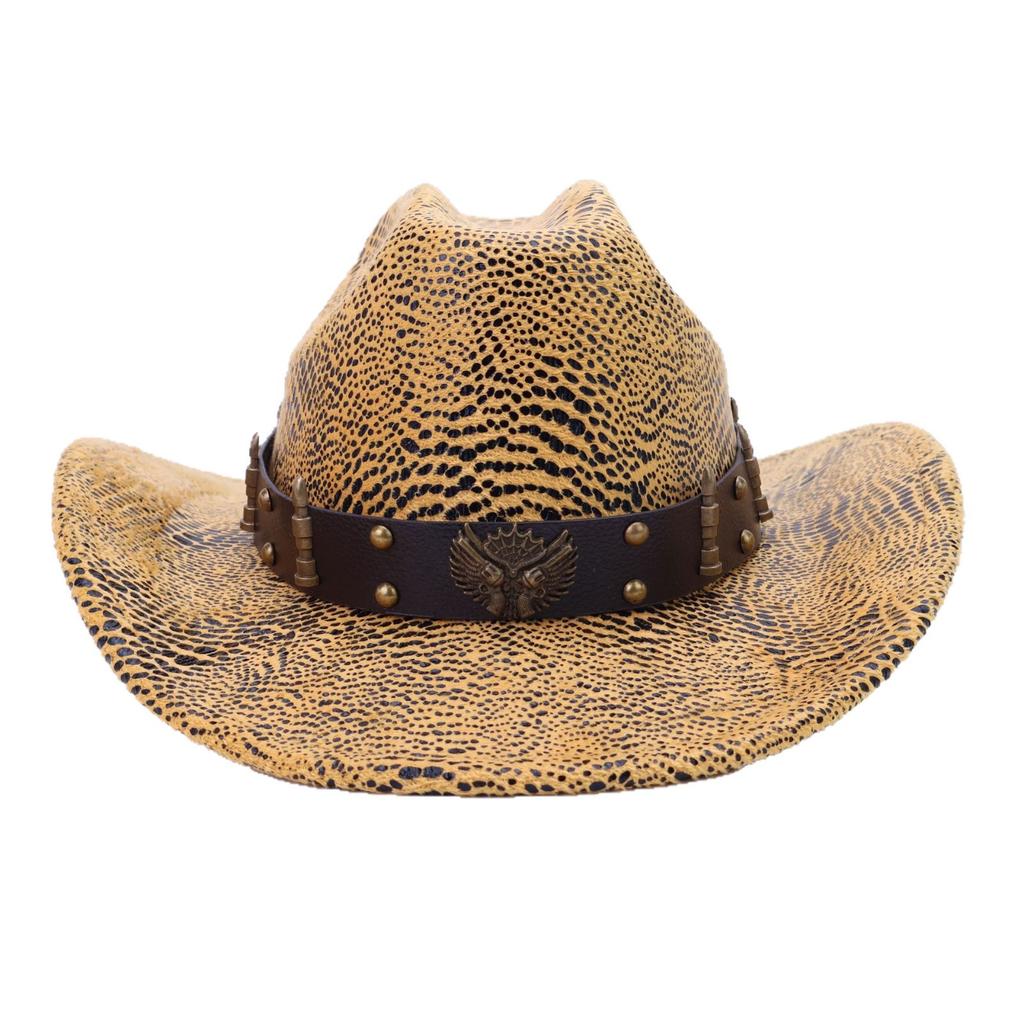 Vintage western cowboy hat party carnival imitation crocodile pattern jazz hat autumn and winter men's and women's high-end top hat