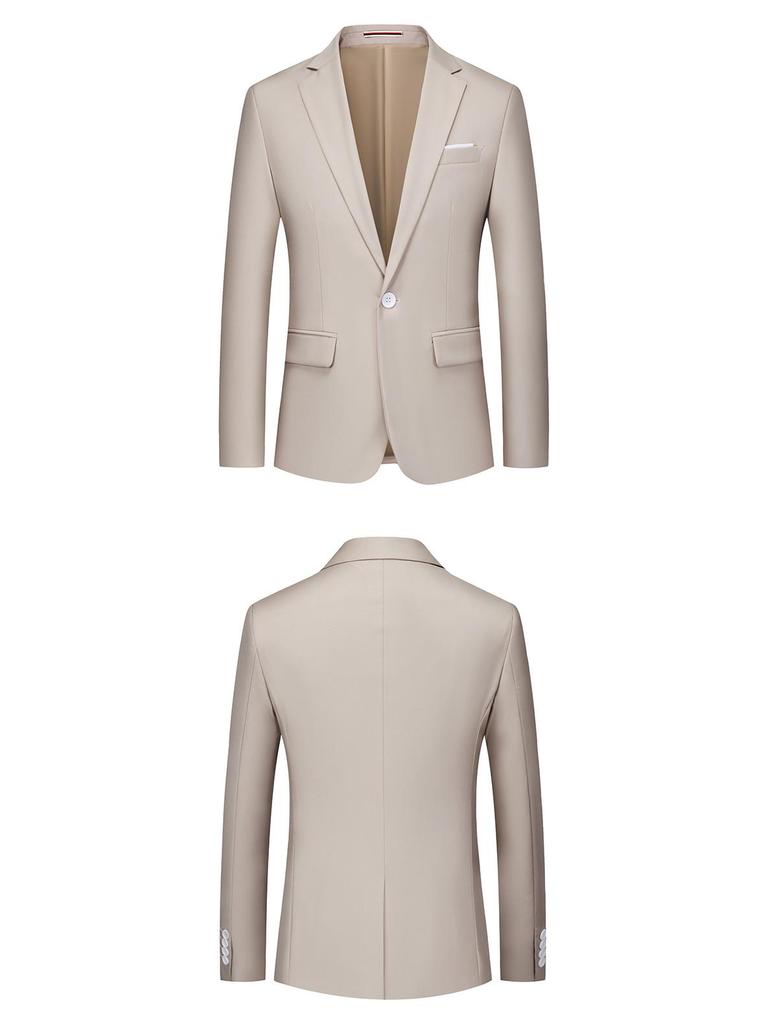 2025 Spring/Autumn Men's Solid Color Single-Button Business Casual Suit Jacket