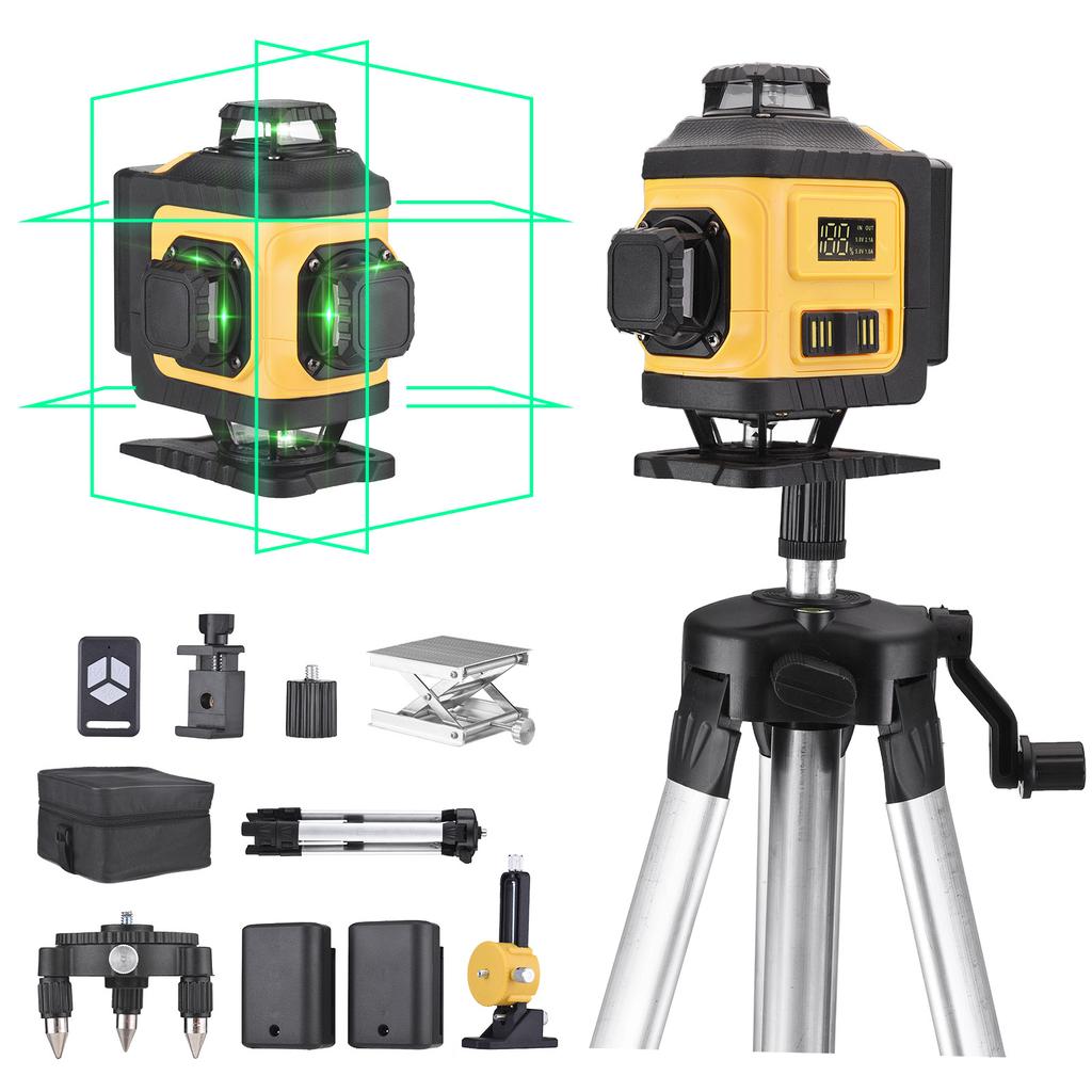 Multifunctional 4D 16 Lines Laser Level 3° Self-leveling Machine Powered By Rechargeable Lithium Battery Leveling Tool 1.2m