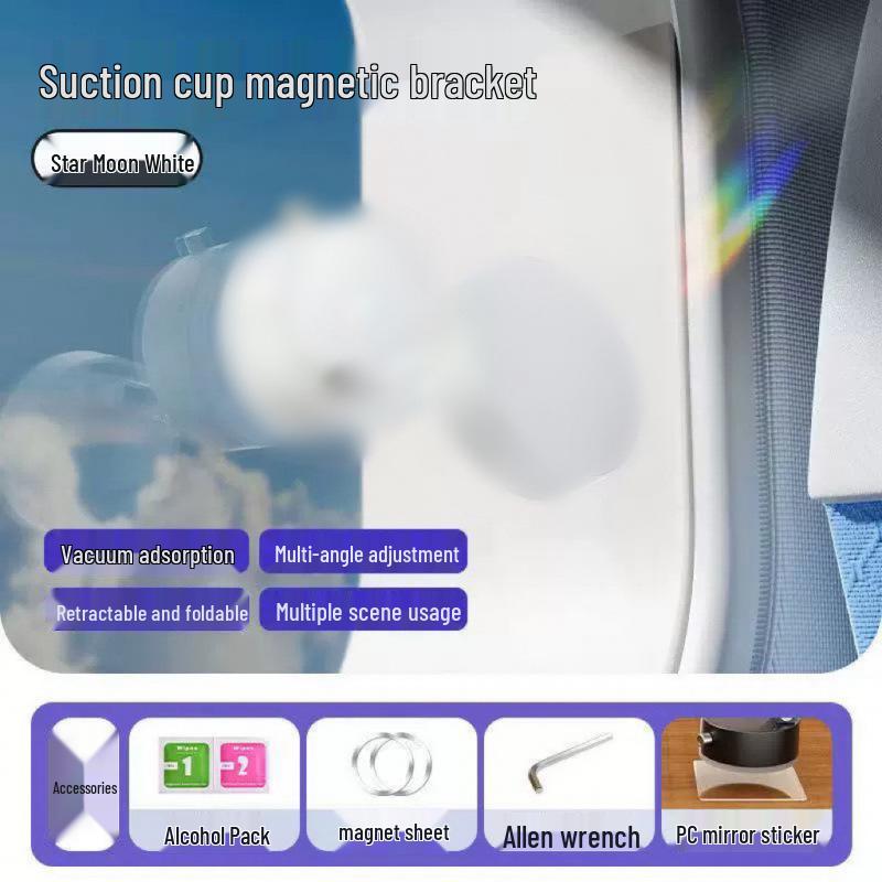 Portable Rotating Magnetic Phone Stand with Suction Cup for Car