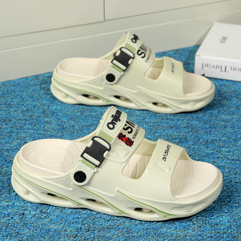 

Men s Summer Sandals Comfortable Slides Lightweight Beach Slippers Soft Sole Non-Slip Outdoor Casual Shoes for Men Women 44-45 зелений