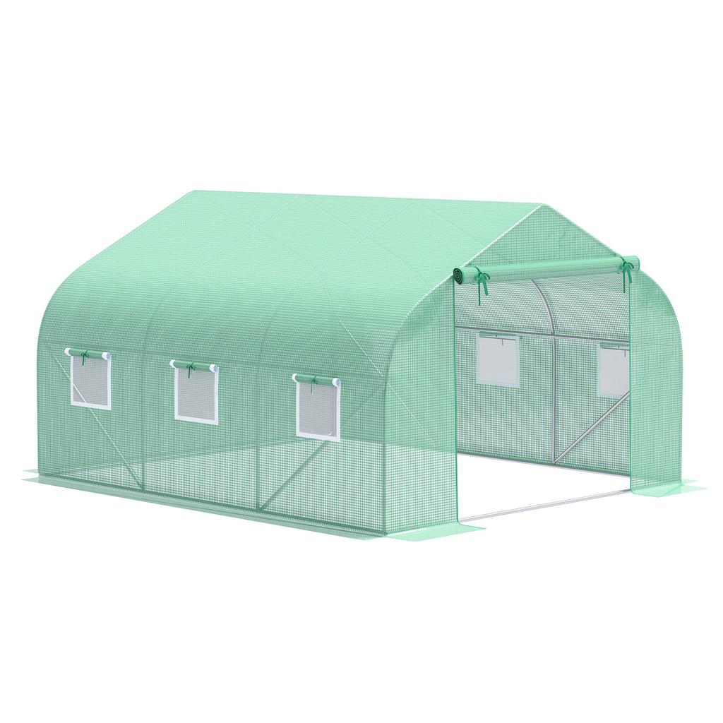 Foil Greenhouse Foil Greenhouse Cold Frame Plant House Tomato House Gable Roof 350L × 300W × 200H Cm