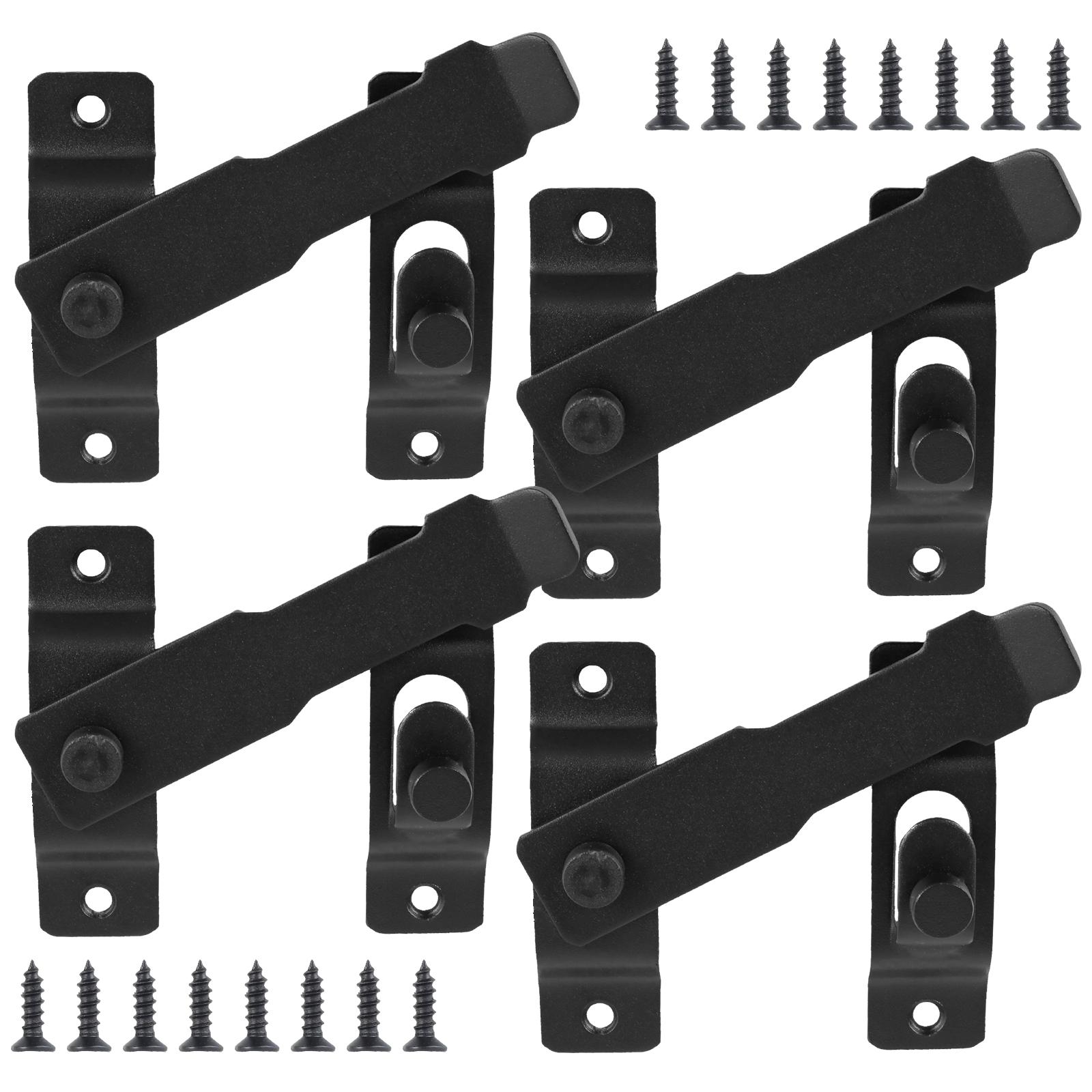 

4 шт. защелка для раздвижной двери амбара, защелка для откидной двери на 180 градусов, дверной болт из нержавеющей стали для оконного шкафа, забора, сада, улицы