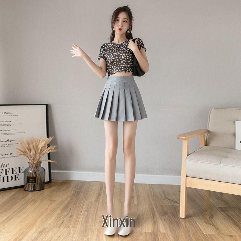 Japanese College Style High Waist Pleated A-Line Skirt - Anti-Exposure, Slimming Summer Short Skirt for Students