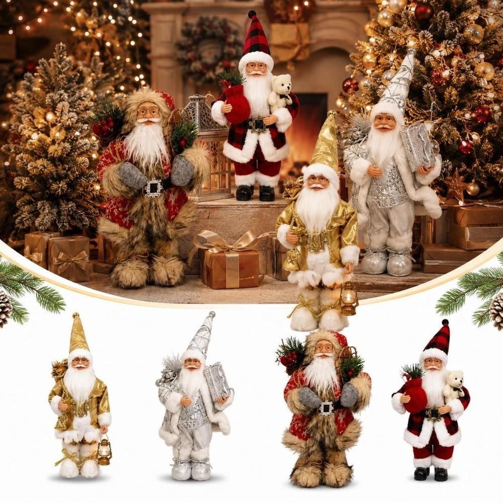 12 Inch Standing Santa Doll Cute Large Santa Figurine Santa Claus Doll Christmas Gifts