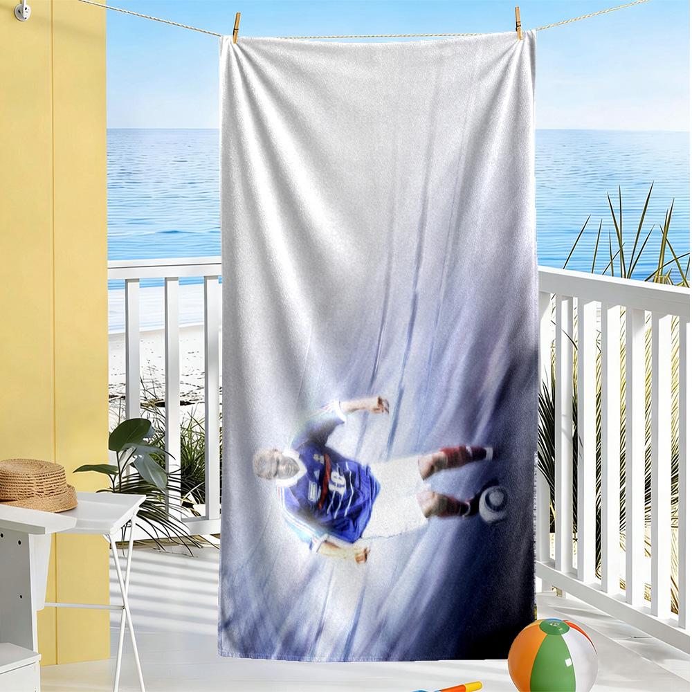 Football Player Yellow Kit Beach Towel Quick-Dry Soft Microfiber Comfortable Lightweight Perfect for Traveling Yoga Camping and Swimming