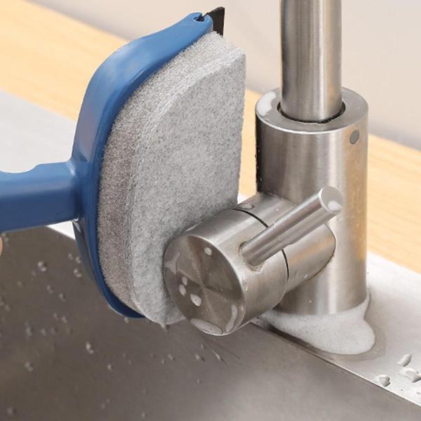 Wall Glass Cleaning Brush Double Sided Washing Glass Mirror Scouring Sponge Brush Home Kitchen Cleaning Tools