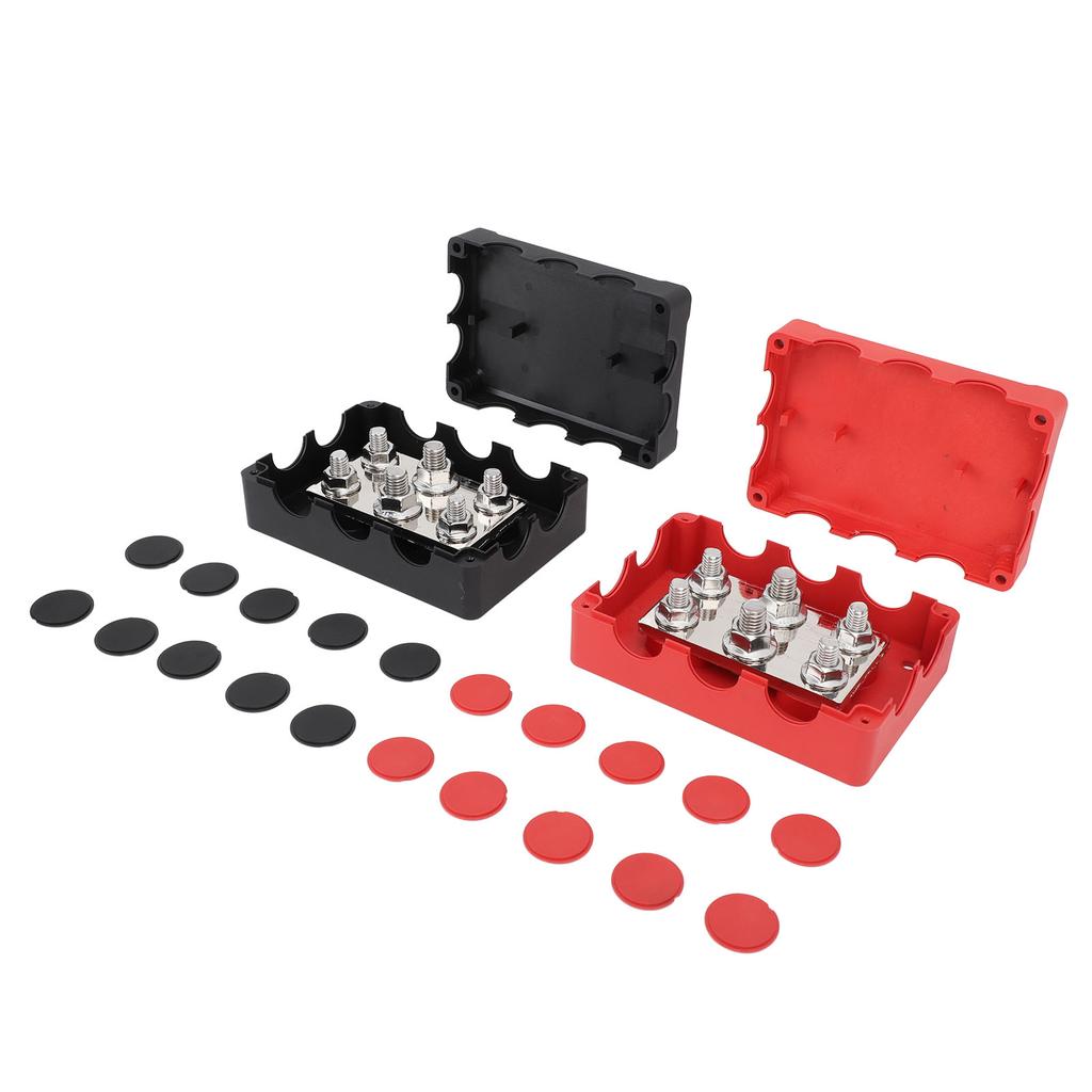 2Pcs Heavy Duty Power Distribution Block 500A Waterproof Marine Battery Terminal Distribution Block for RV Boat 12V DC