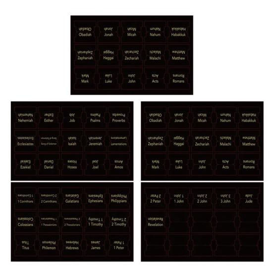 5/6Pcs Personalized Bible Index Tags Set Clear Print Tear-resistant Waterproof Bible Book Tabs Labels Stickers