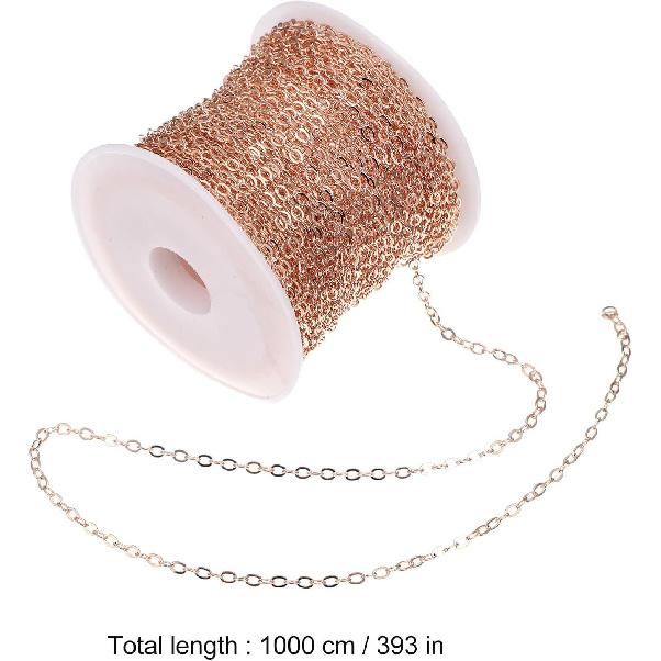 TEHAUX 1 Roll DIY Copper Chain Chains for Jewelry Making Earrings Anklets Connector Extender Copper Necklace Charm Holder for Necklace Jewelry
