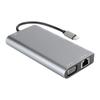 TypeC Docking Station Notebook Accessories 8in1 4K USB3.0 Hub HDMI VGA O Port Gray