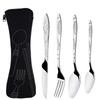 Ruhan Black Peony Stainless Steel Portable Cutlery Set