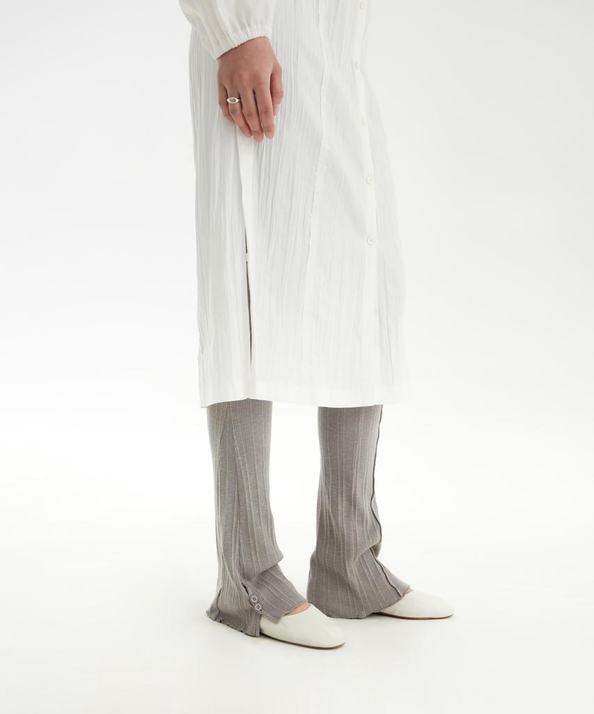 Youth Side-Slit Shirt Dress - White