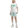Fila Letter Mid Waist Loose Color Block Straight Casual Shorts Women Shorts F11W419804F-ZB