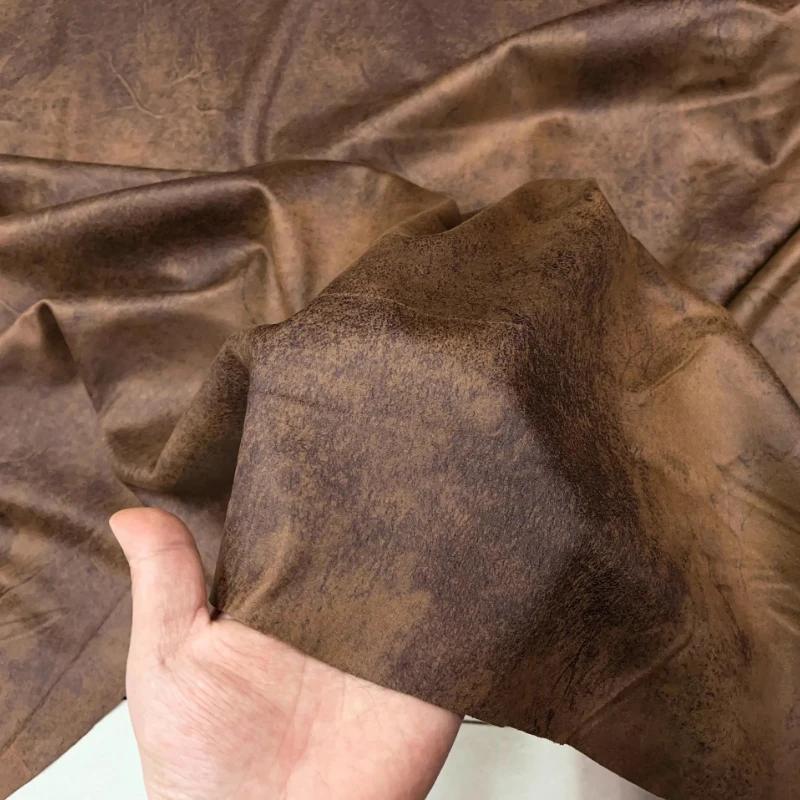 100x150cm Vintage Texture Leather Fabric for DIY Sewing Bag Sofa Pillow Jacket Half Skirt Clothing Designer Fabric