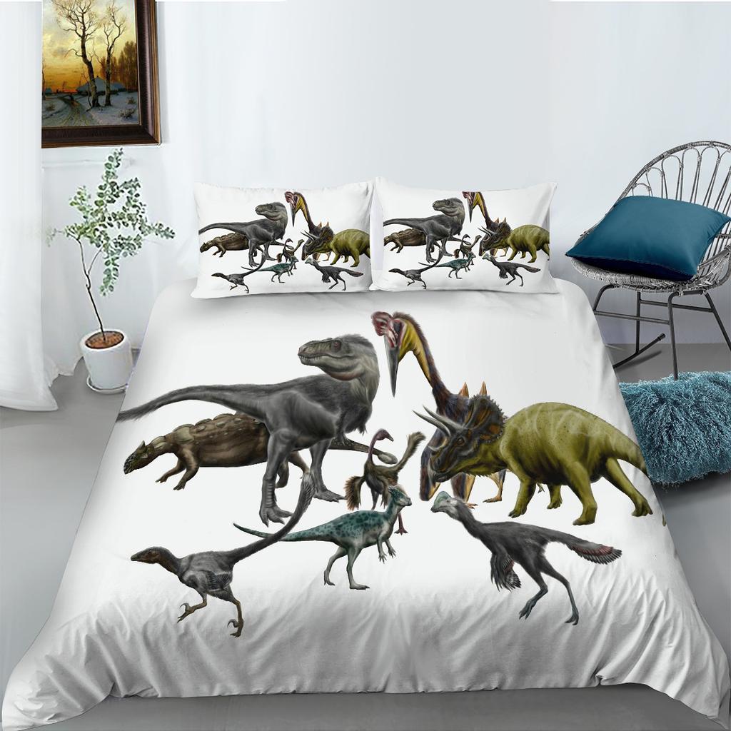 Dinosaurier-Serie Polyester Bettwäsche Zweiteiliges Set Digitaldruck