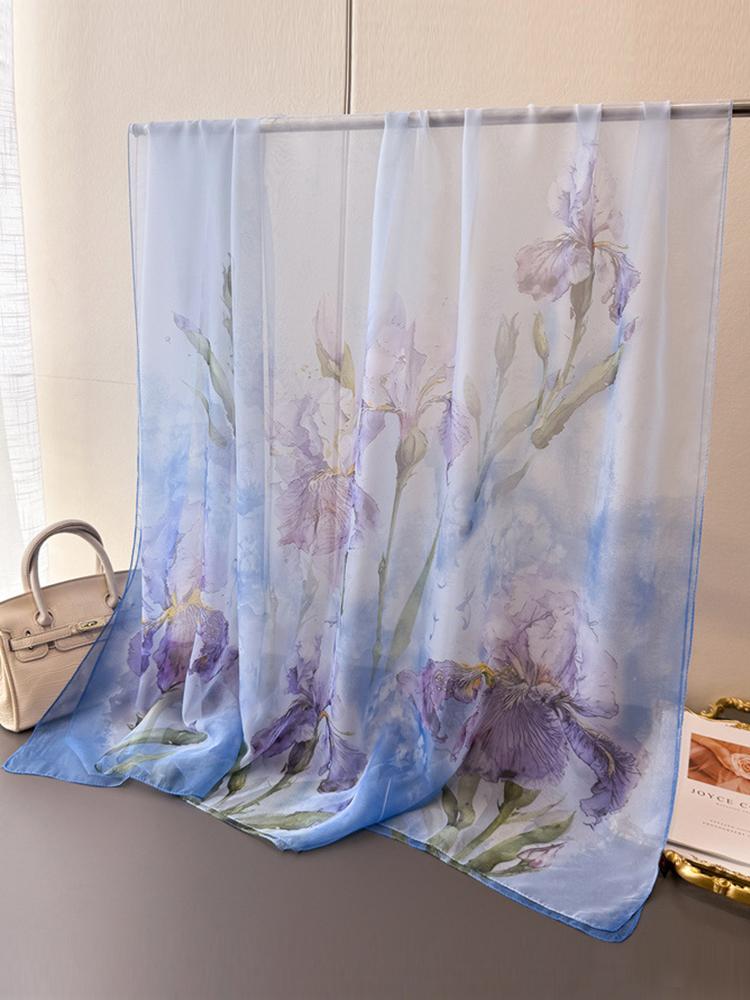 Elegant Women Chiffon Silk Scarf Beach Wrap Shawl Sweet Floral Print Sunscreen Bandanas Hijab Mujer Boho Scarve Pareo Casual New