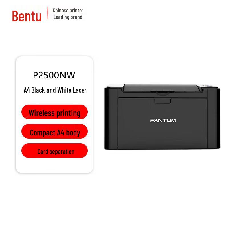 

Pantum P2500NW Monochrome Laser Printer CN plug (adapter included)