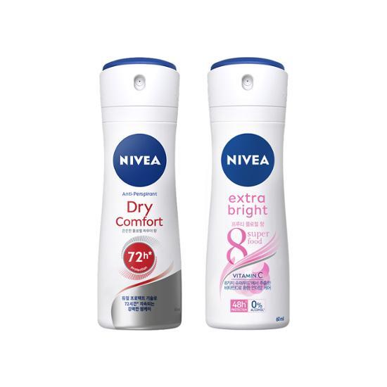 Nivea Deodorant Spray 60ml (Dry/Bright) Choose 1 of 2