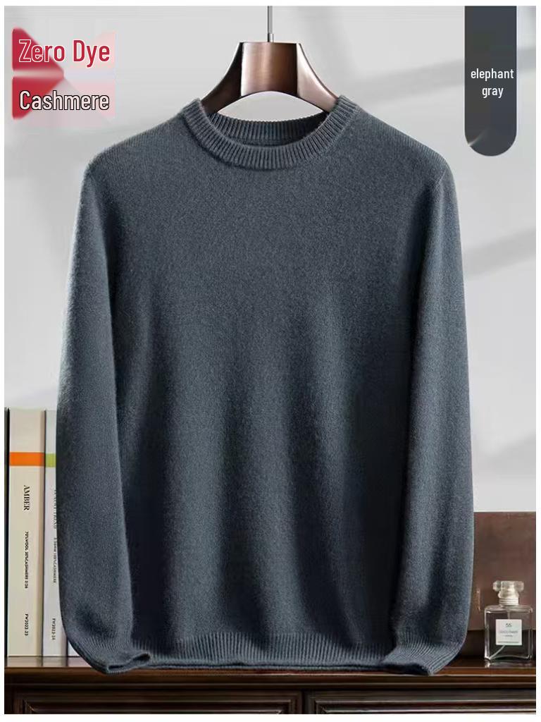 Men's Cashmere High Neck Sweater - Warm Base Layer for Autumn & Winter, Business Casual, Double Strand, Classic Design.