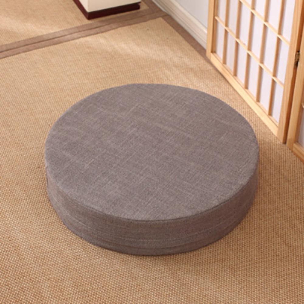 New 40x6cm Tatami Meditation Cushion Linen Thicken Yoga Stretching Cushion Round Removable Window Cushion Machine Washable